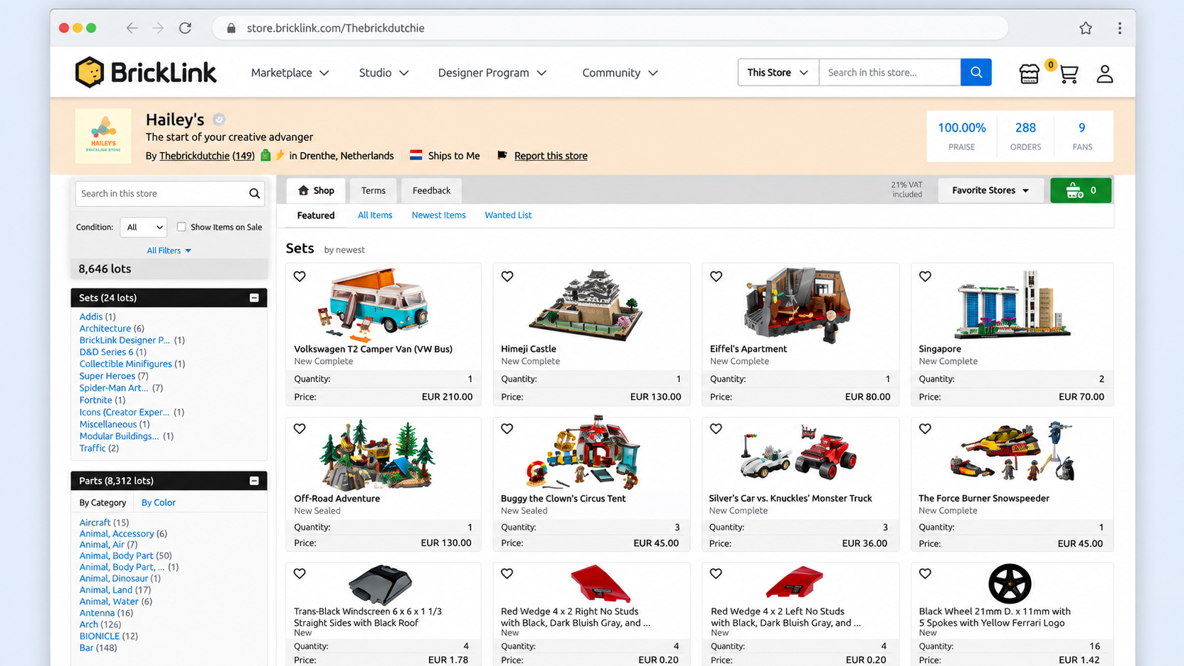 Hailey's BrickLink winkel